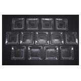 13 SQUARE GLASS PLATES