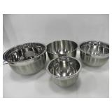 SET OF 4 STAINLESS STEEL MIXING BOWLS