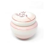 HAND-PAINTED PINK LIDDED CERAMIC JAR