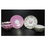 LUSTER WARE TEA CUPS AND SAUCERS