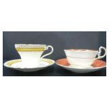 AYNSLEY BONE CHINA TEA CUP & SAUCERS