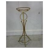 GILTED WROUGHT IRON FLOOR ASHTRAY STAND