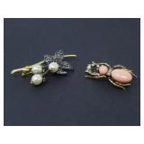 JOAN RIVERS BRANCH AND INSECT BROOCHES