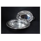 MARLBORO SILVERPLATED SERVING TRAY W/ GLASS DISH