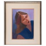 SIGNED MODERNIST FEMALE PORTRAIT
