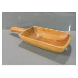 MID CENTURY WOODEN SCOOP / OFFERING BOWL