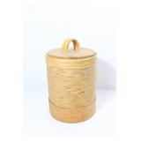EMBOSSED BIRCH BARK CYLINDRICAL BOX