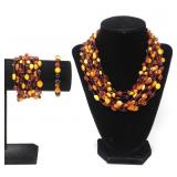 AMBER NECKLACE & BRACELETS 70g