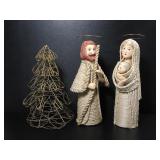WOEN ROPE & WOOD CHRISTMAS FIGURINES