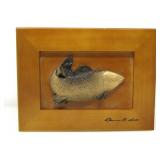 CLARENCE WELLS SIGNED MAPLE SALMON BOX