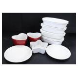 ASSORTED DISHES, RAMEKINS AND PLATES