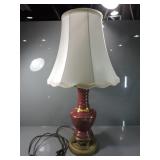 OXBLOOD GLAZED CERAMIC TABLE LAMP WITH SHADE