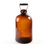 LARGE AMBER GLASS JUG W/ HANDLE