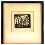 CHATEAU DE RAMEZAY SIGNED LINOCUT 1937