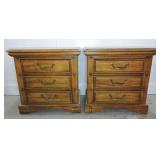 PAIR THREE DRAWER NIGHTSTANDS