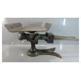 ANTIQUE CAST IRON POSTAL SCALE, CROW'S FOOT BASE