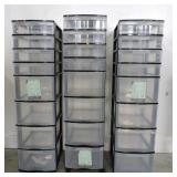 3X 8 DRAWER PLASTIC STORAGE UNITS