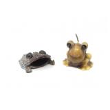 YELLOW FROG CANDLE & HANDMADE CERAMIC TOAD