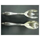 SILVER-PLATED SALAD SERVING SET - SPOON AND FORK