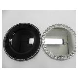 1 MIRRORED LAZY SUSAN & 1 RESIN SERVING PLATE