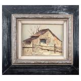 UNSIGNED OIL ON CANVAS 'OLD BARN'