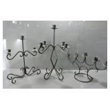 3 WROUGHT IRON CANDLE STICK HOLDERS
