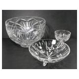 UNMARKED CRYSTAL BOWLS & COUPE DISH