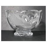TELEFLORA EMBOSSED CRYSTAL BOWL SWAN DESIGN