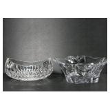 MILLER ROGASKA CRYSTAL BOWL WITH BOAT DISH