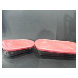 2 ANCHOR HOCKING COMPANY PYREX GLASS DISHES