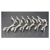 SET OF 12 METAL HORSE KNIFE HOLDERS