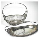 SILVERPLATED WIREWORK BASKET & BREAD BASKET