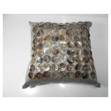 MOTHER-OF-PEARL BUTTONS DESIGN GREY CUSHION