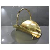 BRASS PLATED FIREWOOD BASKET CARRIER