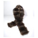 RACCOON FUR SCARF W/ SATIN LINING