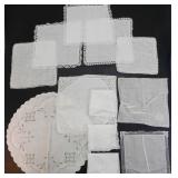 LOT OF ASSORTED TATTED NAPKINS & TABLE LINENS