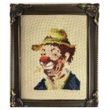VINTAGE NEEDLEPOINT THE HOBO CLOWN