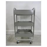 3 TIER METAL ROLLING TRAY CART