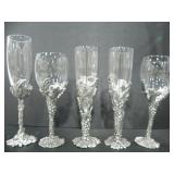 ASSORTED PEWTER WINE GLASSES & CHAMPAGNE FLUTES