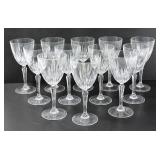 SET OF 12 CRYSTAL WINE GLASSES