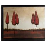 LARGE FRAMED PRINT OF AN AUTUMN LANDSCAPE