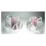 PAIR OF KOSTA BODA ROSEBUD VOTIVES BY MATS JONASSN