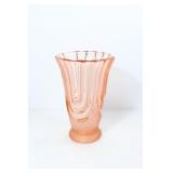 ART DECO STYLE LUXOR PEACH GLASS VASE