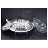 SILVER-PLATED CASSEROLE DISH WITH COVER