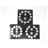 3 CDN CIRCULATION COIN SETS MOUNTED ON ACRYLIC