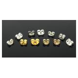 SILVERTONE & GOLDTONE EARRING BACKS, TWO 14KT