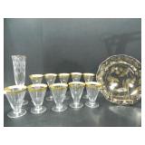 WINE/DRINKING GLASSES WITH SERVING PLATE
