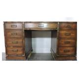 CHINOISERIE STYLE FAUX BAMBOO PEDESTAL DESK