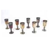 8 SILVER PLATED SHERRY GLASSES