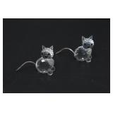 PAIR OF SWAROVSKI CRYSTAL CAT FIGURINES